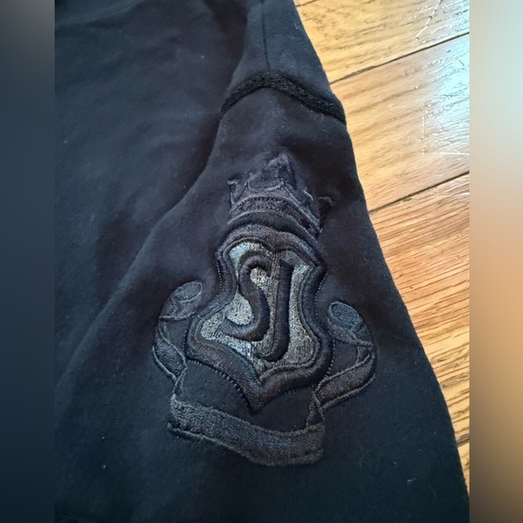 VTG St John Sport Black Button Down Jacket Crown Crest Logo Cotton Womens Size M - Picture 7 of 14